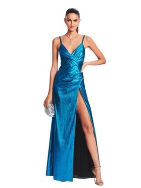 zoa dress in blue & silver retrofete Blue Zoa Retrofete Dress by Retrofete